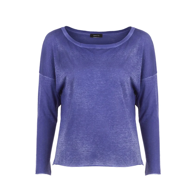 AVANT TOI Damen Baumwoll Shirt blau