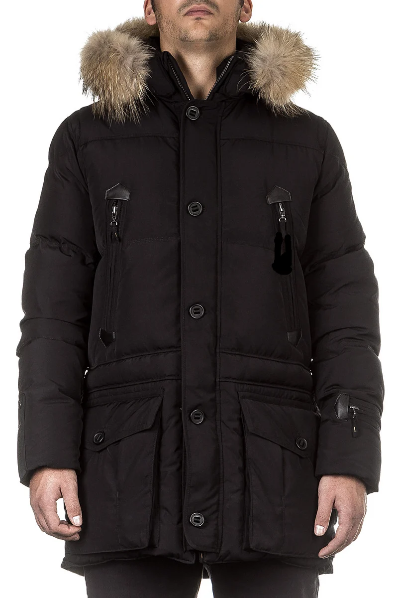 Eleven Elfs Herren Daunen Parka BIG FOOT schwarz
