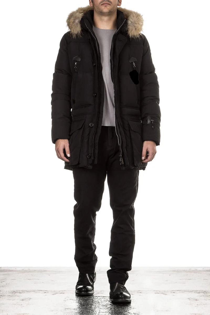 Eleven Elfs Herren Daunen Parka BIG FOOT schwarz