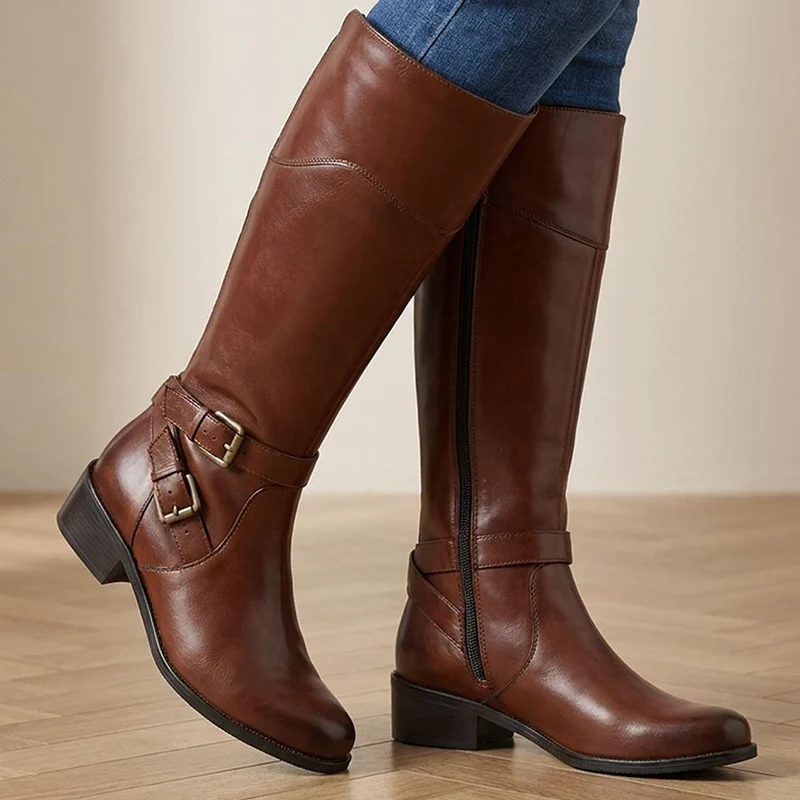 Pheobe1 Extra Slim Calf Fit Leather Long Boots - PHOEBE1XS / 327 752 - Tan