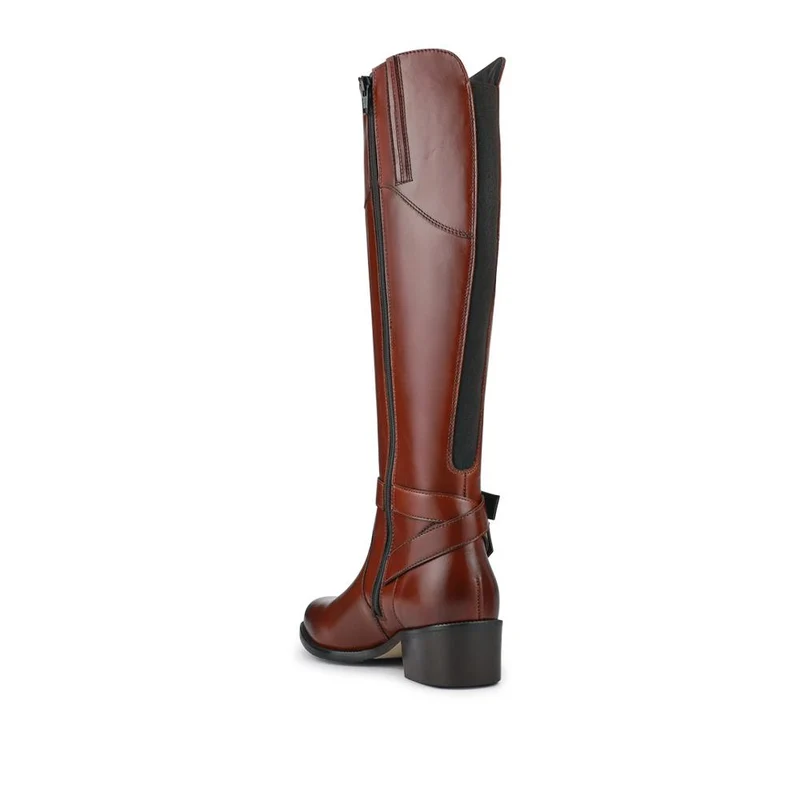 Pheobe1 Extra Slim Calf Fit Leather Long Boots - PHOEBE1XS / 327 752 - Tan