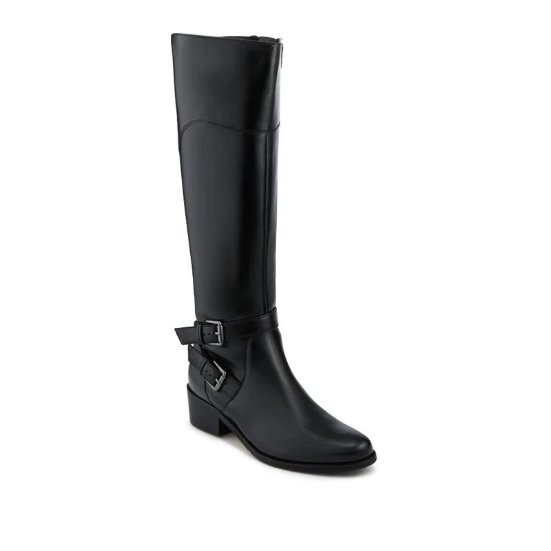 Pheobe1 Extra Slim Calf Fit Leather Long Boots - PHOEBE1XS / 327 752 - Black