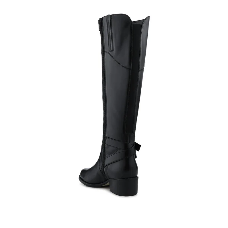Pheobe1 Extra Slim Calf Fit Leather Long Boots - PHOEBE1XS / 327 752 - Black
