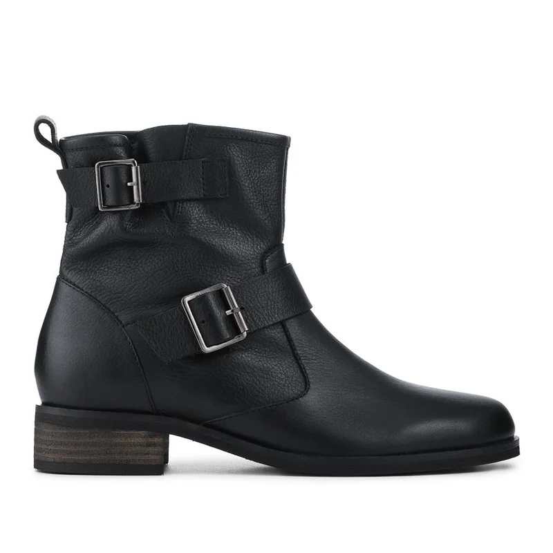 Maribel Buckle-Detailed Leather Boots - MARIBEL / 328 563