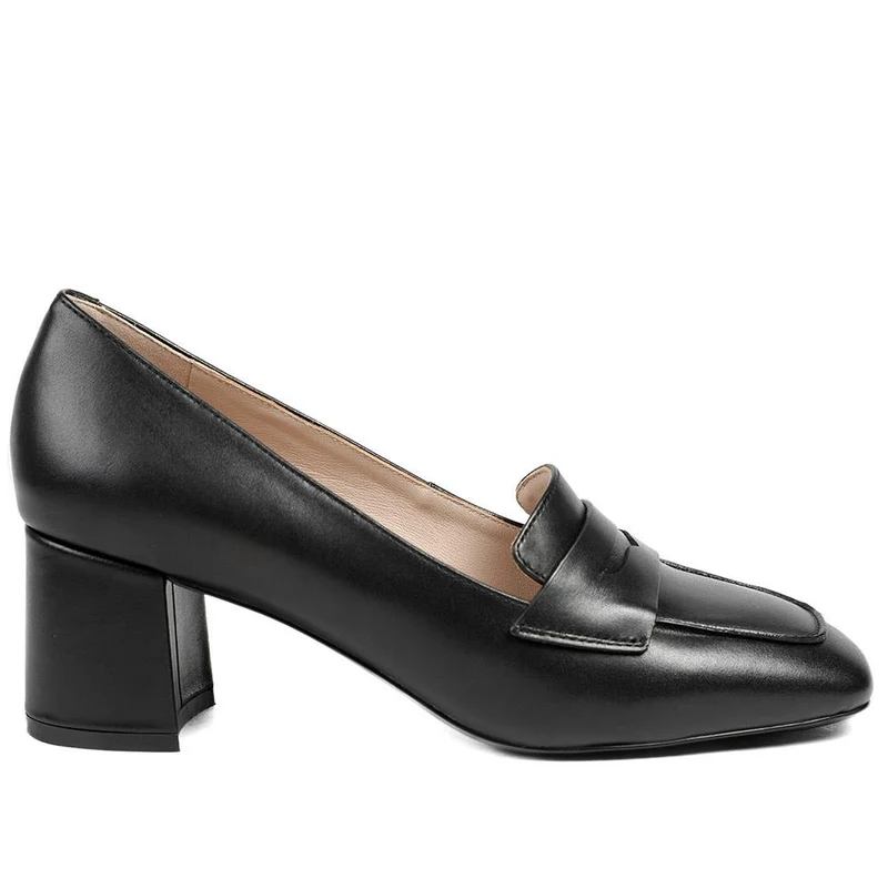 Zeta Leather Court Shoes - ZETA / 329 015 - Black Leather