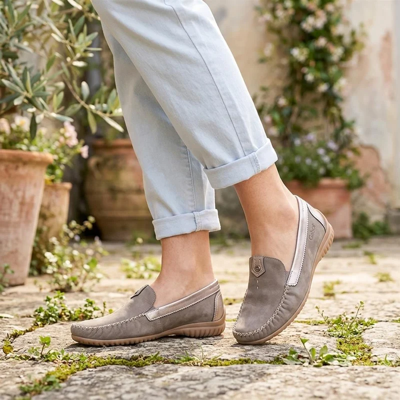 Gabor Leather Comfort Moccasins - GABC44518 / 330 258 - Taupe