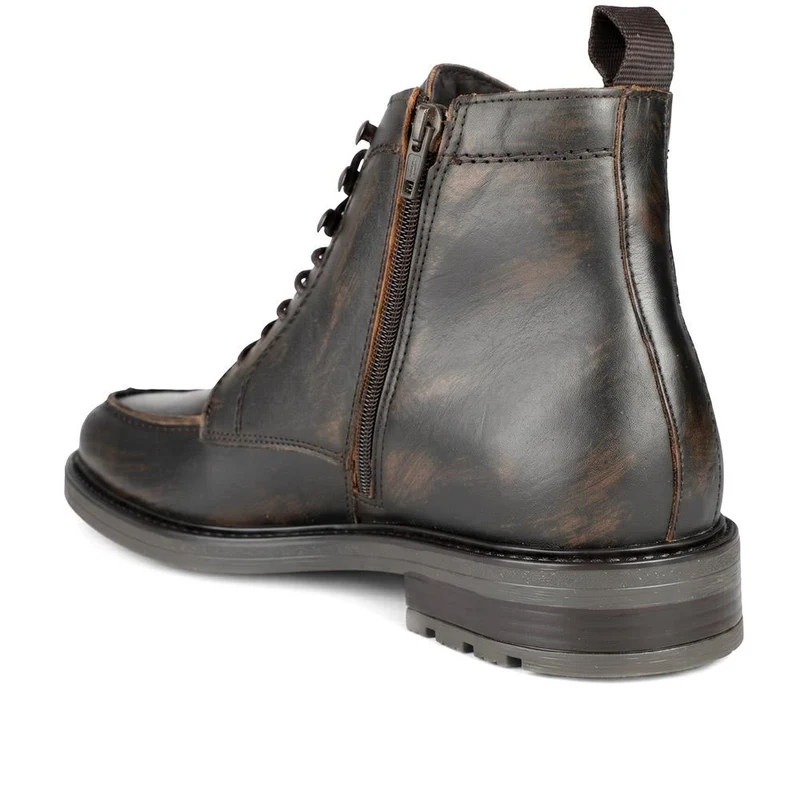 Endric Leather Lace Up Boots - ENDRIC / 330 100 - Brown