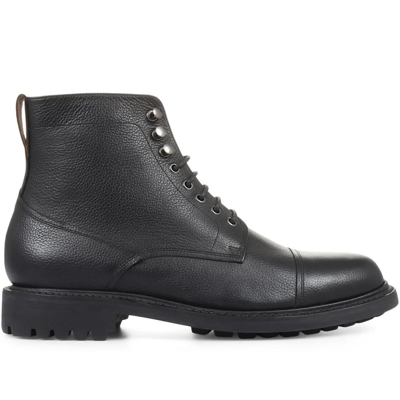 Barking Goodyear Welted Leather Ankle Boots - BARKING / 320 739 - Black Grain