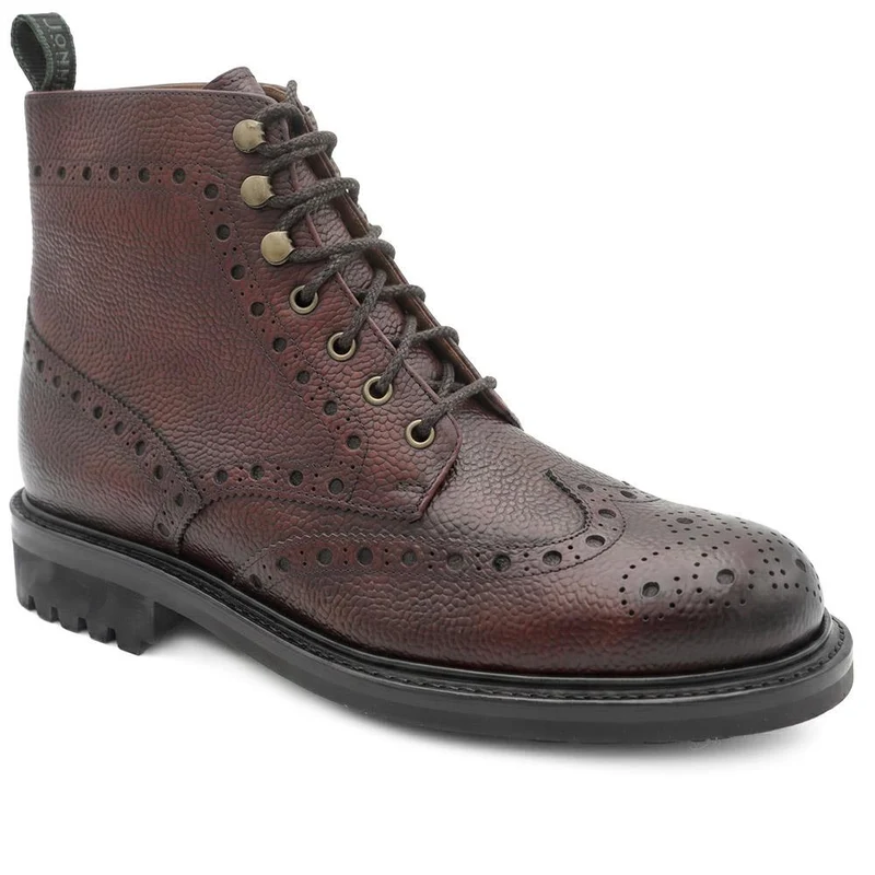 Baker Street Goodyear Welted Ankle Boots - BAKERSTREET / 320 734 - Burgundy Grain
