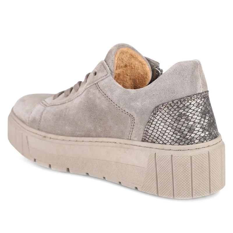 Ferry Wide Fit Leather Platform Trainers - GAB42511 / 328 030 - Taupe
