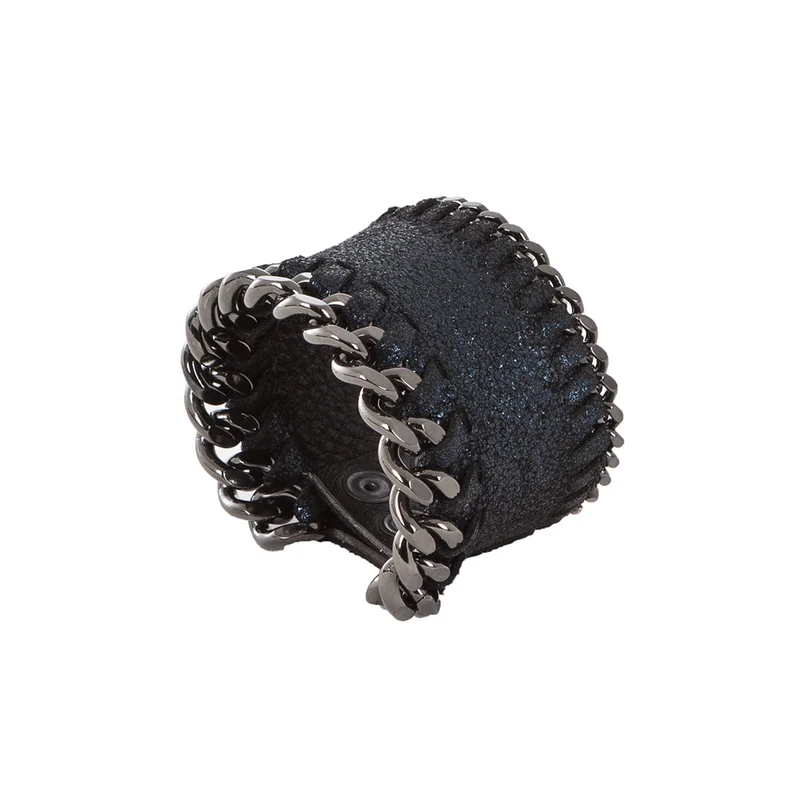 Riccardo Forconi Wende Lederarmband mit Kette blau