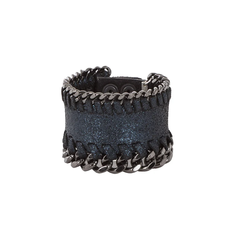 Riccardo Forconi Wende Lederarmband mit Kette blau