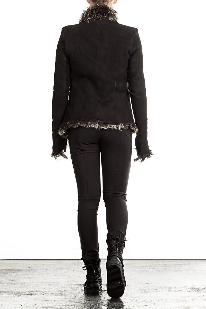 10sei0otto Damen Lammfelljacke Avantgarde schwarz
