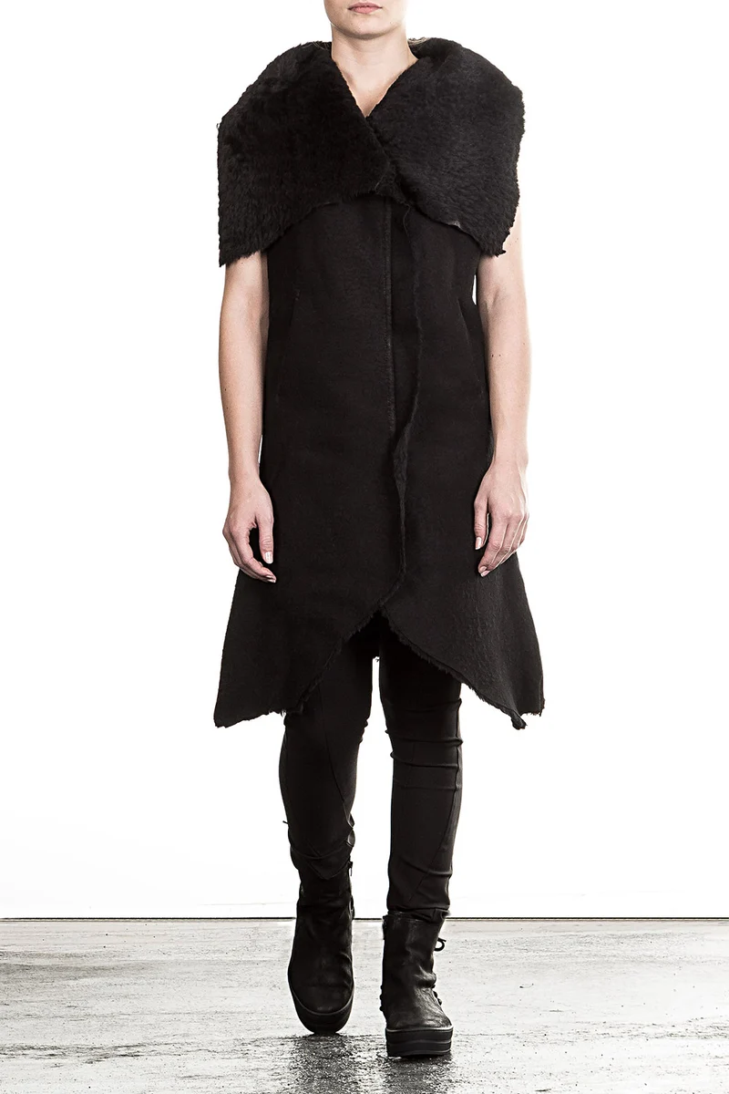 10sei0otto Damen Lederweste Avantgarde schwarz