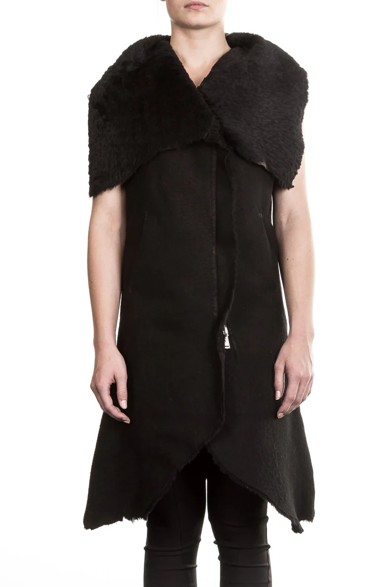 10sei0otto Damen Lederweste Avantgarde schwarz