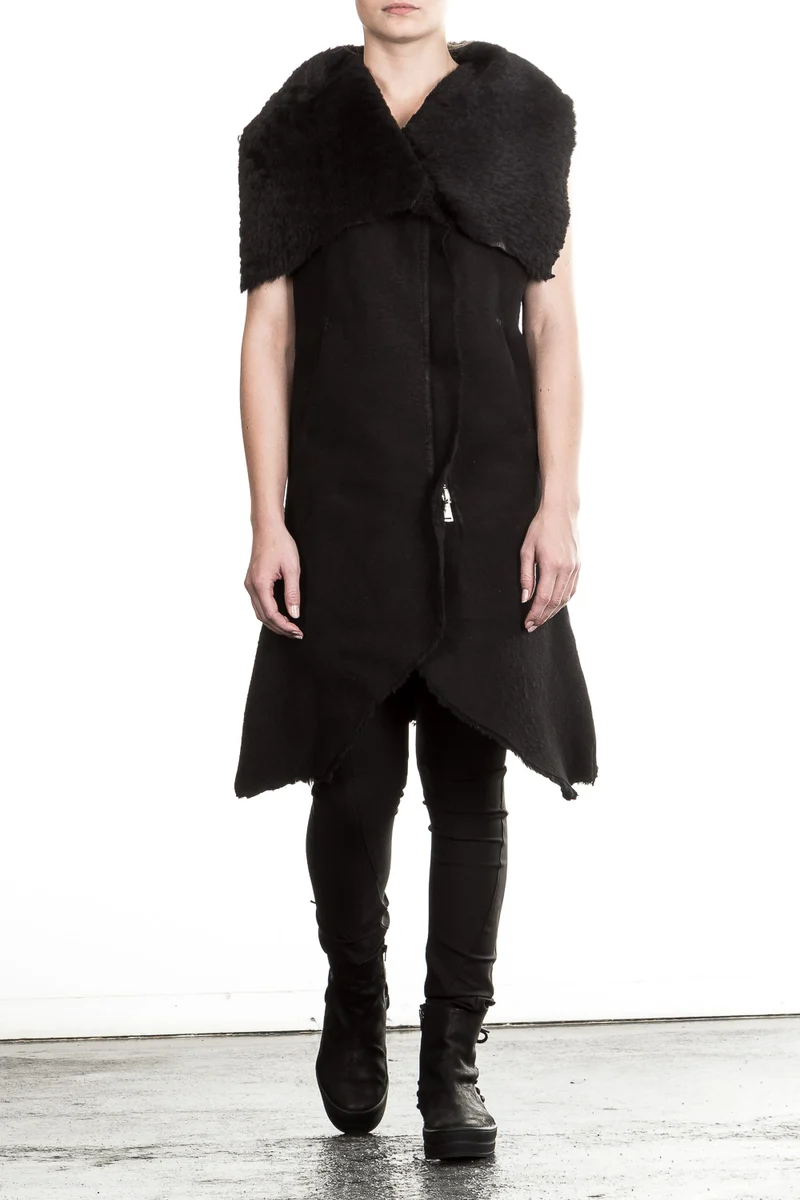10sei0otto Damen Lederweste Avantgarde schwarz