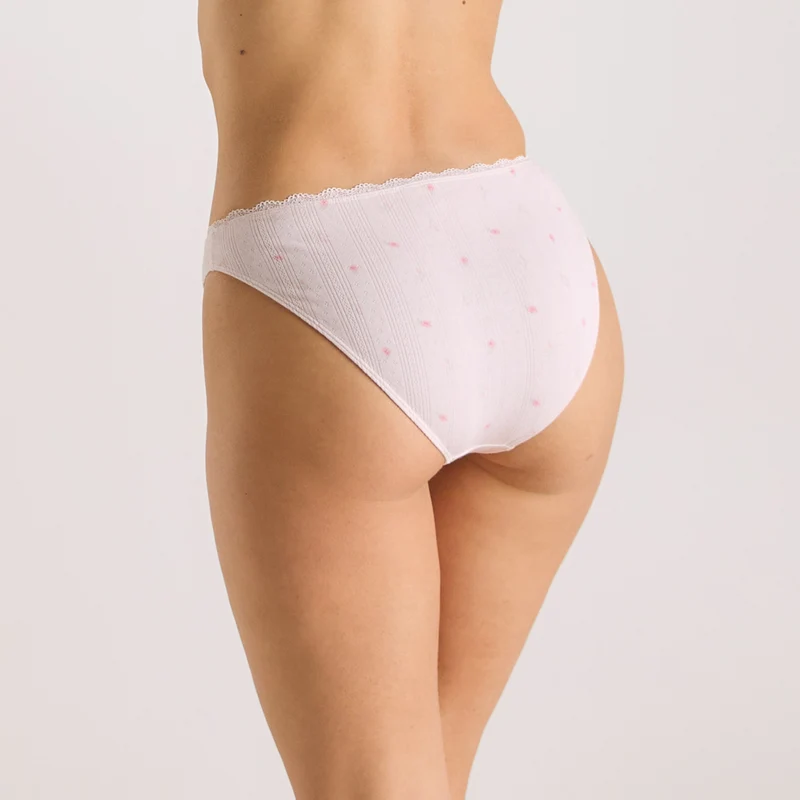 Pointelle Slip - Florales Rosa