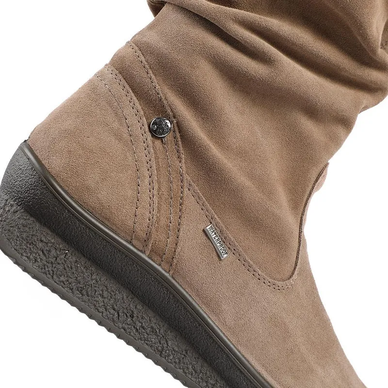 Majesty Wide Fit Leather Slouch Boots - MAJESTY / 328 601 - Taupe Suede