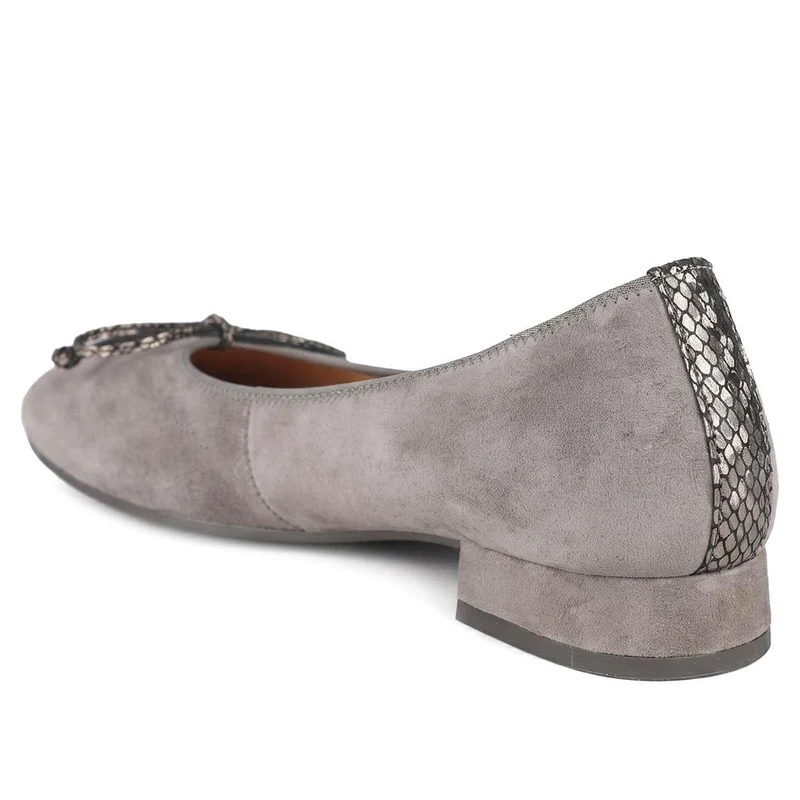Gabor Wide Fit Leather Delicate Bow Pumps - GAB44516 / 330 027 - Taupe Suede
