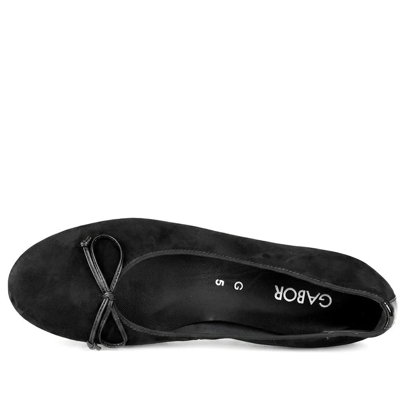 Gabor Wide Fit Leather Delicate Bow Pumps - GAB44516 / 330 027 - Black