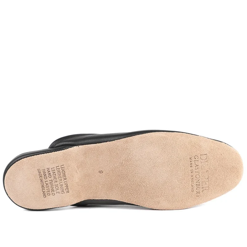 Draper William Leather Mule Slippers - DRAPR42502 / 328 458 - Black