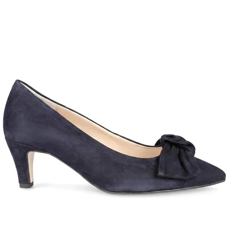 Gabor Wide Fit Bow Detailed Leather Court Shoes - GAB44517 / 330 028