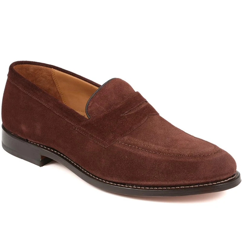 Barcelona Goodyear Welted Leather Loafers - BARCELONA2 / 324 404 - Dark Brown Suede