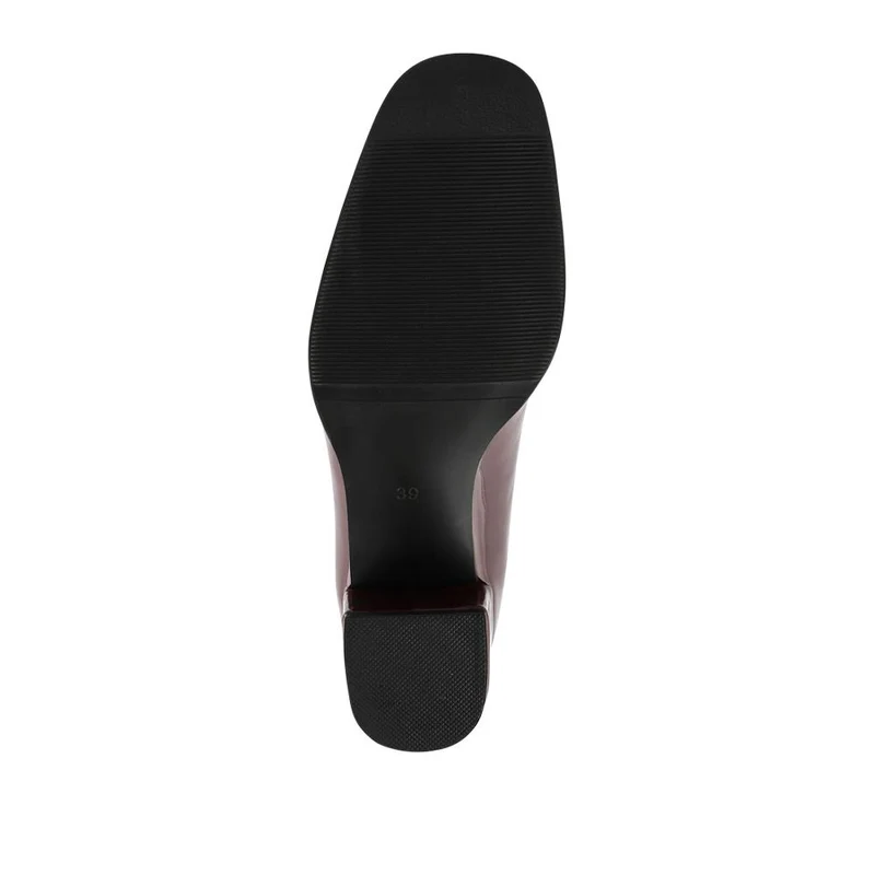 Brielle Patent Leather Heeled Loafers - BRIELLE / 324 701 - Burgundy