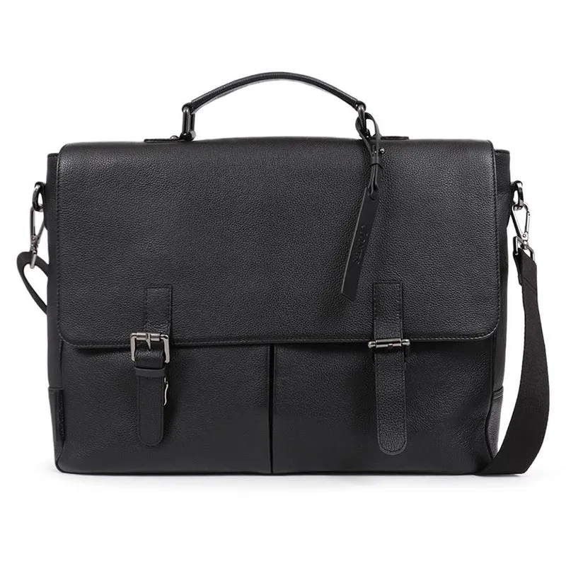 Upland Leather Briefcase - UPLAND / 325 628 - Black Grain