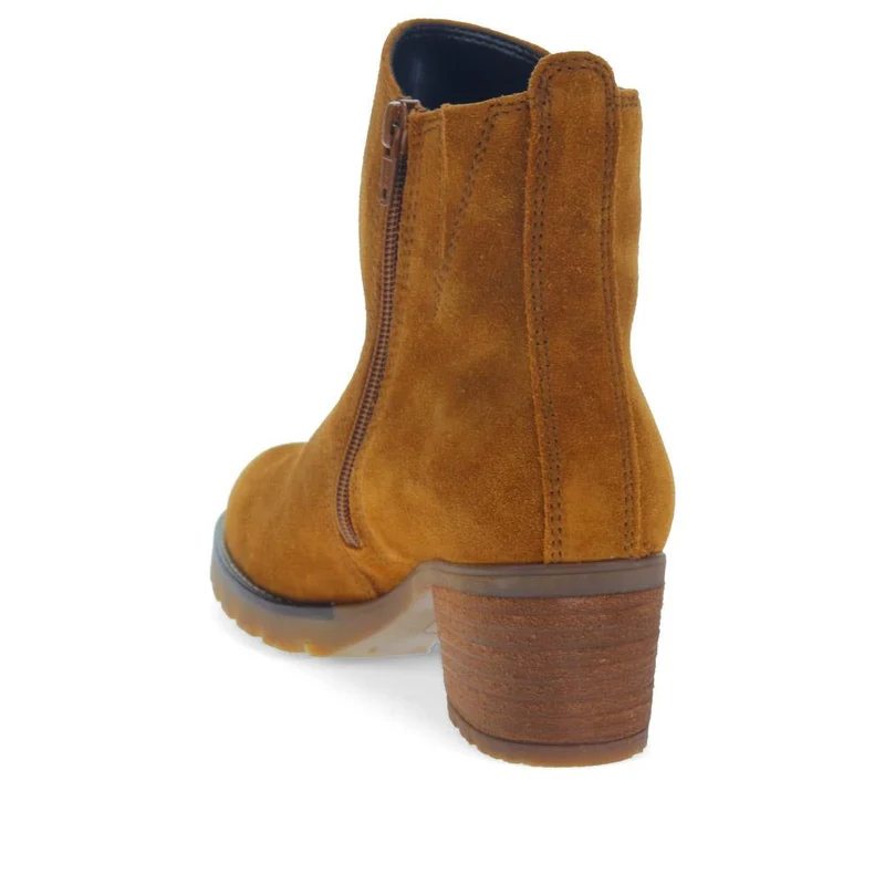 Delight Block-Heeled Ankle Boots - GAB40513 / 325 887 - Cognac Suede