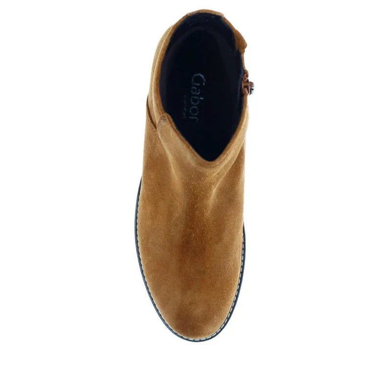 Delight Block-Heeled Ankle Boots - GAB40513 / 325 887 - Cognac Suede