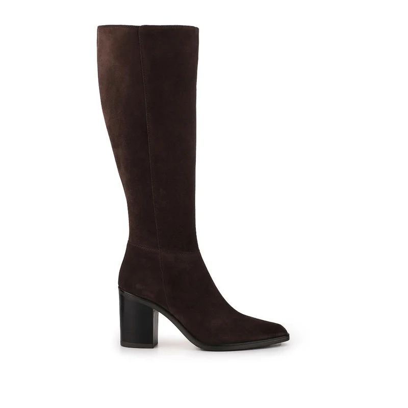 Cagliari Medium Calf Fit Knee-High Boots - CAGLIARIM / 321 031 - Chocolate Suede