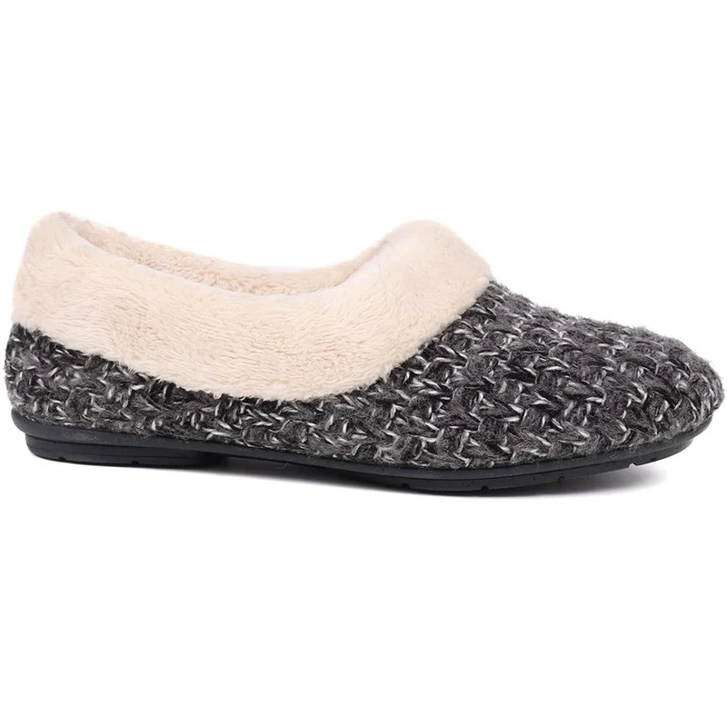 Faux-Fur-Lined Slippers - CARIANA / 324 749