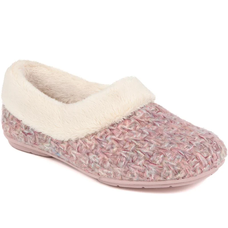 Faux-Fur-Lined Slippers - CARIANA / 324 749 - Pink