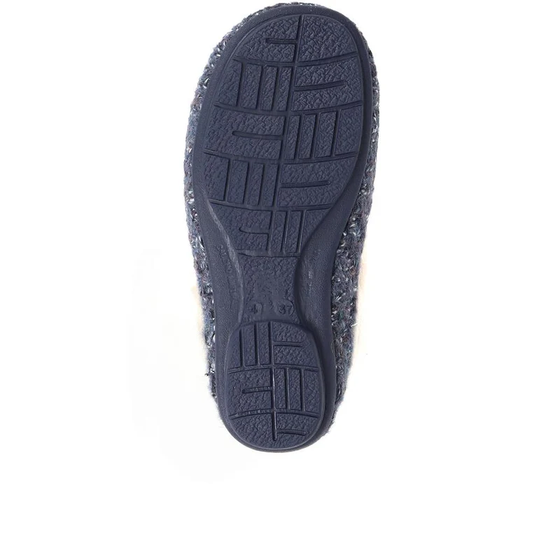 Faux-Fur-Lined Slippers - CARIANA / 324 749 - Navy