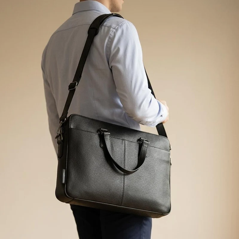 University Leather Briefcase - UNIVERSITY / 324 790 - Black Grain