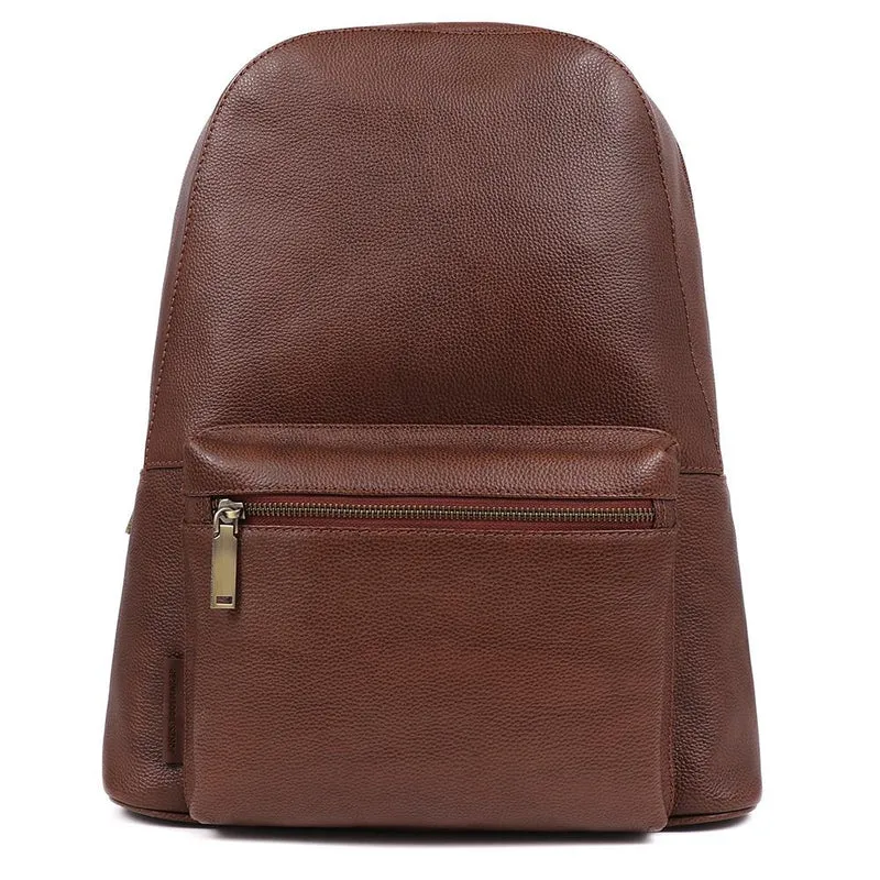 Vally Leather Backpack - VALLY / 324 787 - Tan Grain