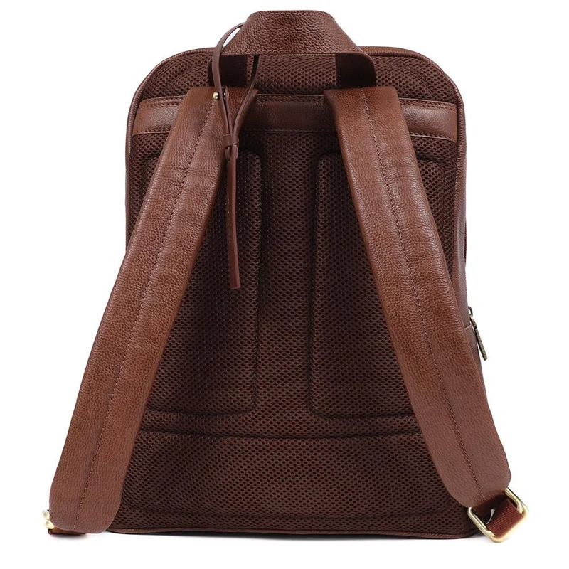 Vally Leather Backpack - VALLY / 324 787 - Tan Grain