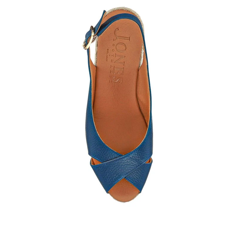 Raquelle Leather Heeled Espadrilles - RAQUELLE / 327 558 - Navy