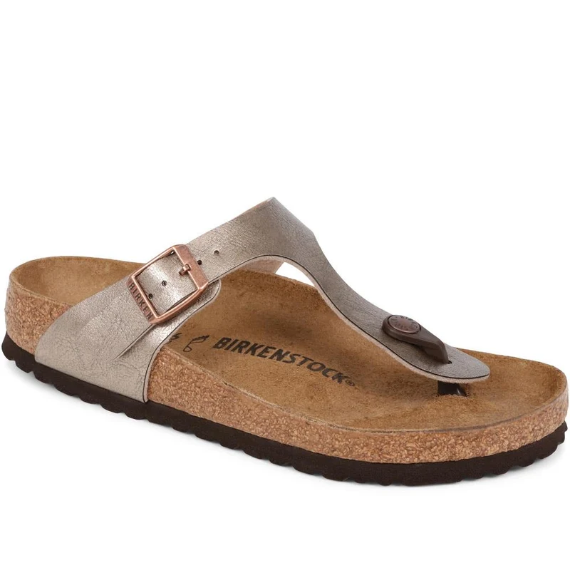 Birkenstock Gizeh Toe Post Sandals - BIRK29507 / 314 728 - Metallic Beige
