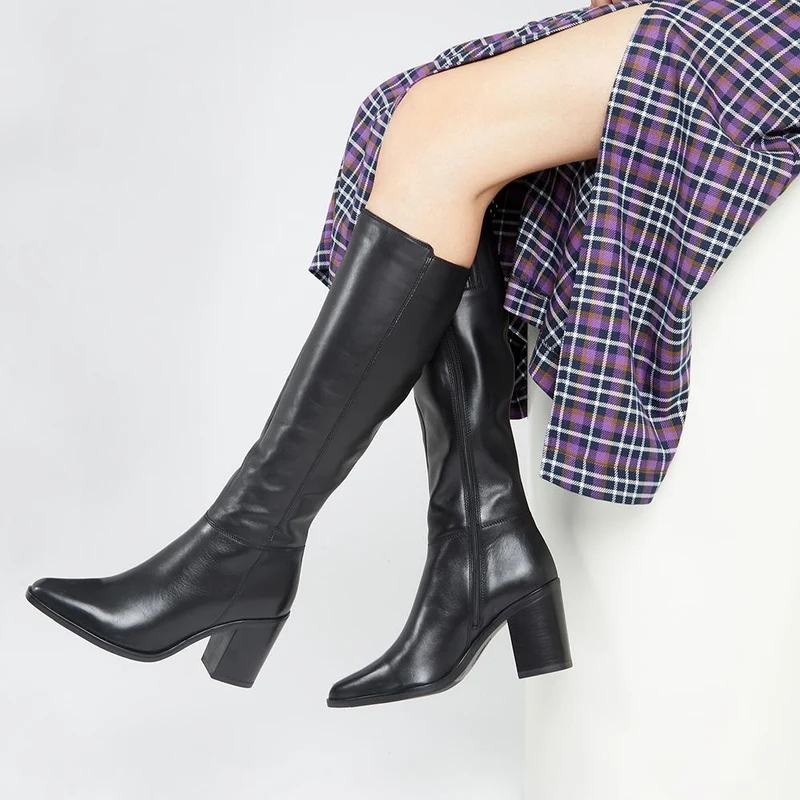 Cagliari Extra Slim Calf Fit Knee-High Boots - CAGLIARIXS / 321 244 - Black