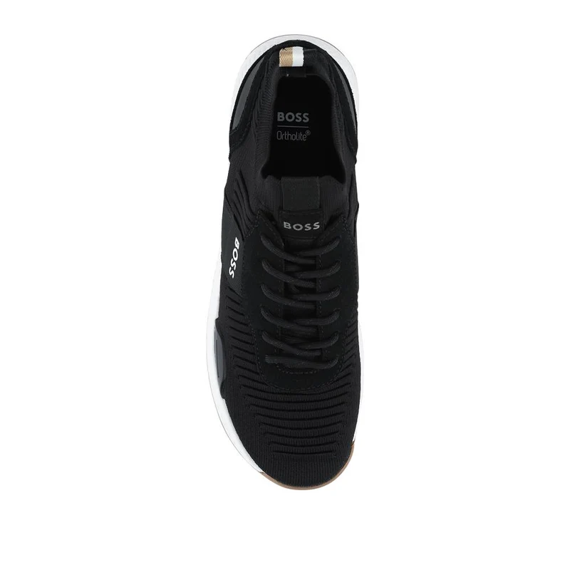 Boss Knitted-Upper Trainers w/ Suede Trims - HUGO41502 / 327 622 - Charcoal