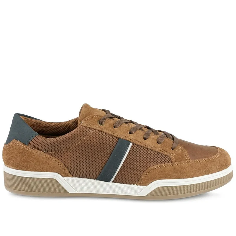 Salvator Wide Fit Leather Trainers - SALVATOR / 329 185 - Cognac
