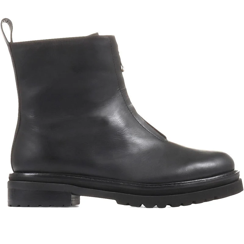 Lanie Zip Up Chunky Boots - LANIE / 322 352 - Black