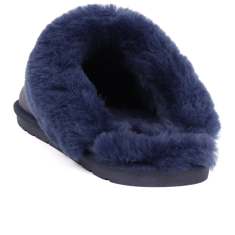 Bella-Rose Sheepskin Mule Slippers - BELLA-ROSE / 319 378 - Navy