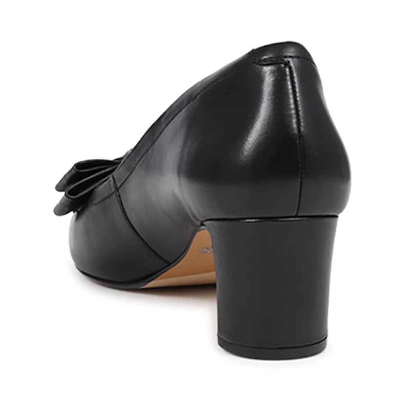 Zelda Bow Detail Court Shoes - ZELDA / 323 596 - Black Leather
