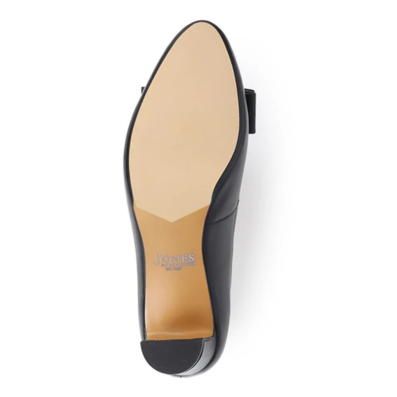 Zelda Bow Detail Court Shoes - ZELDA / 323 596 - Black Leather