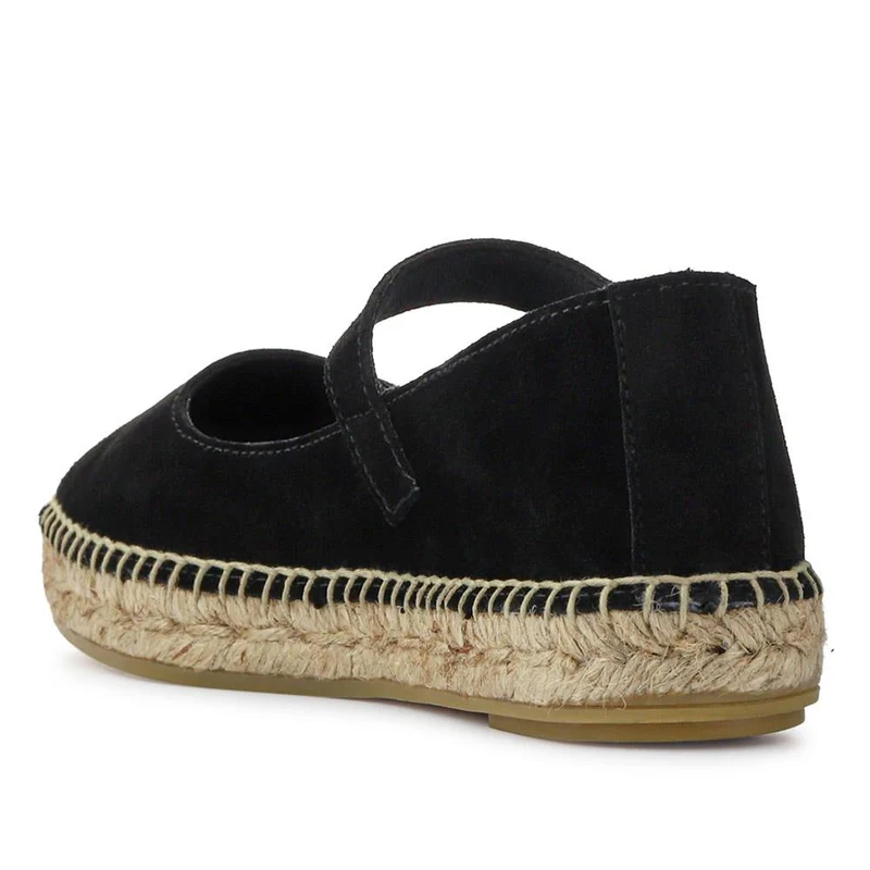 Yvonne Leather Mary Jane Espadrilles - YVONNE / 327 518 - Black