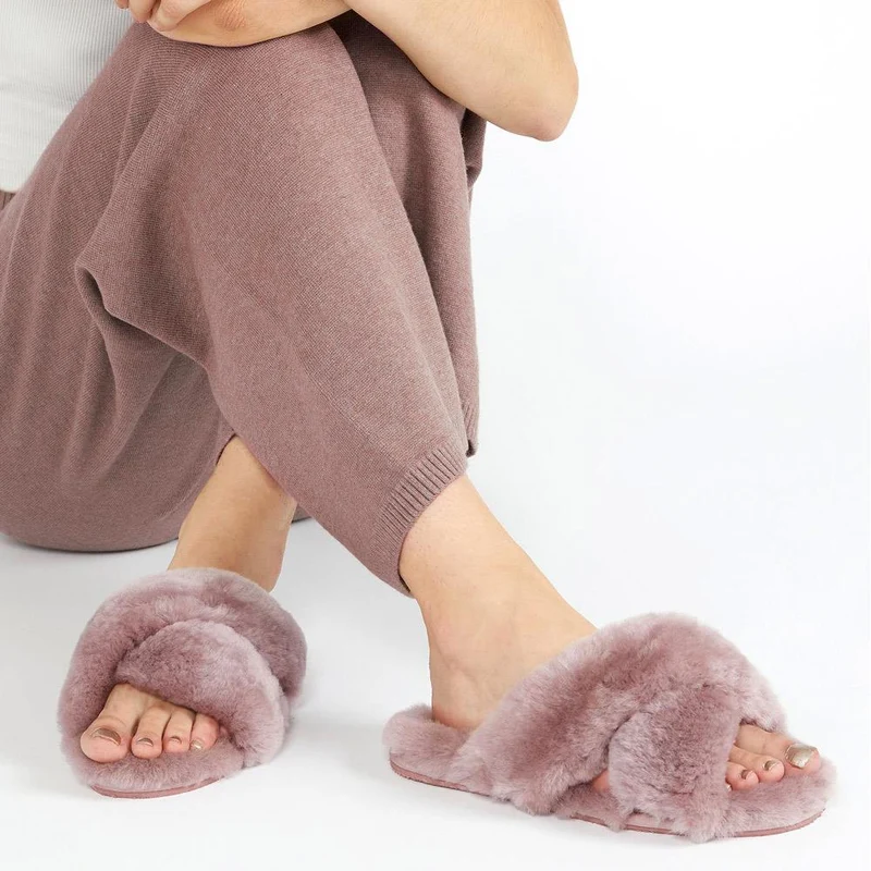 Dory Sheepskin Slippers - DORY / 322 761 - Dusky Pink