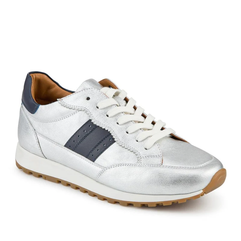 Amika Leather Grip Sole Trainers - AMIKA / 328 548 - Silver Comb